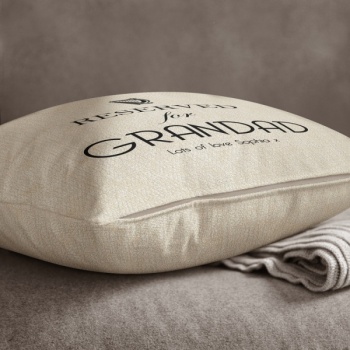 Personalised Cream Chenille Cushion - Reserved for Dad